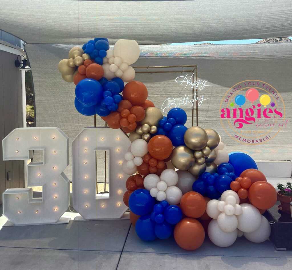 balloon services in palm springs CA Marquee numbers rental palm springs Ca Balloon bouquets delivery The best balloon services near me Balloon company services balloon arches delivery