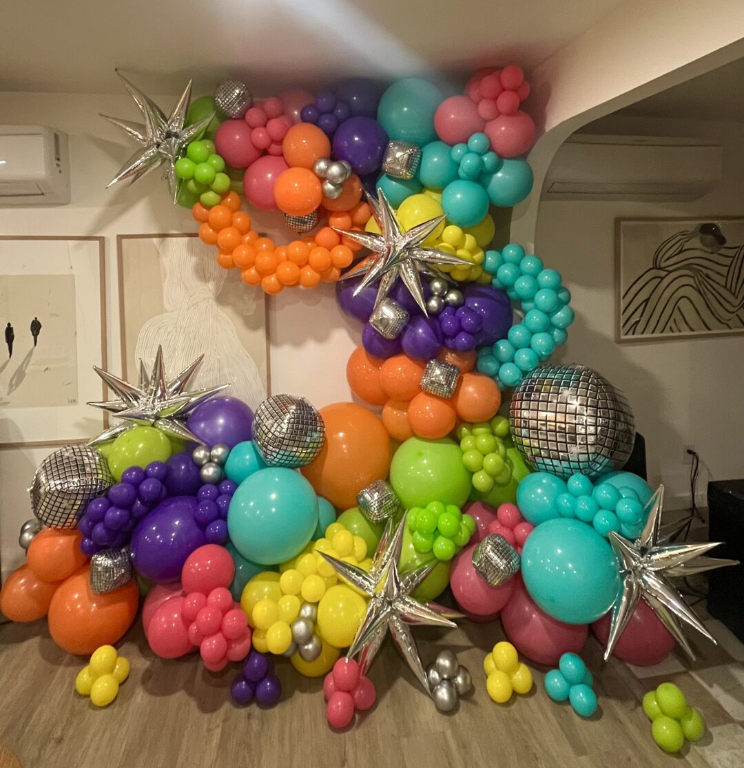 Organic disco ball balloon garland decor*