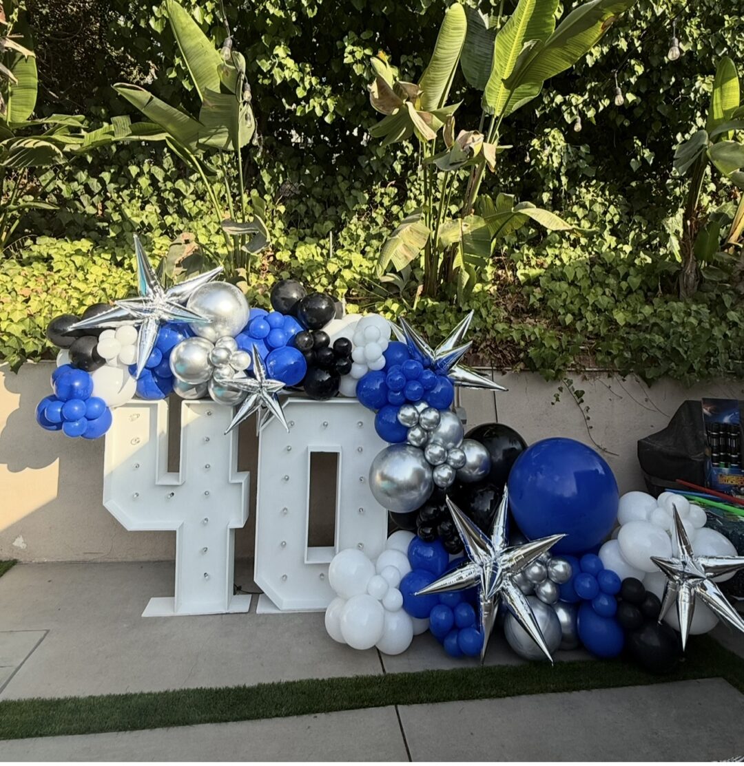 Balloon Garland with Marquee Numbers*