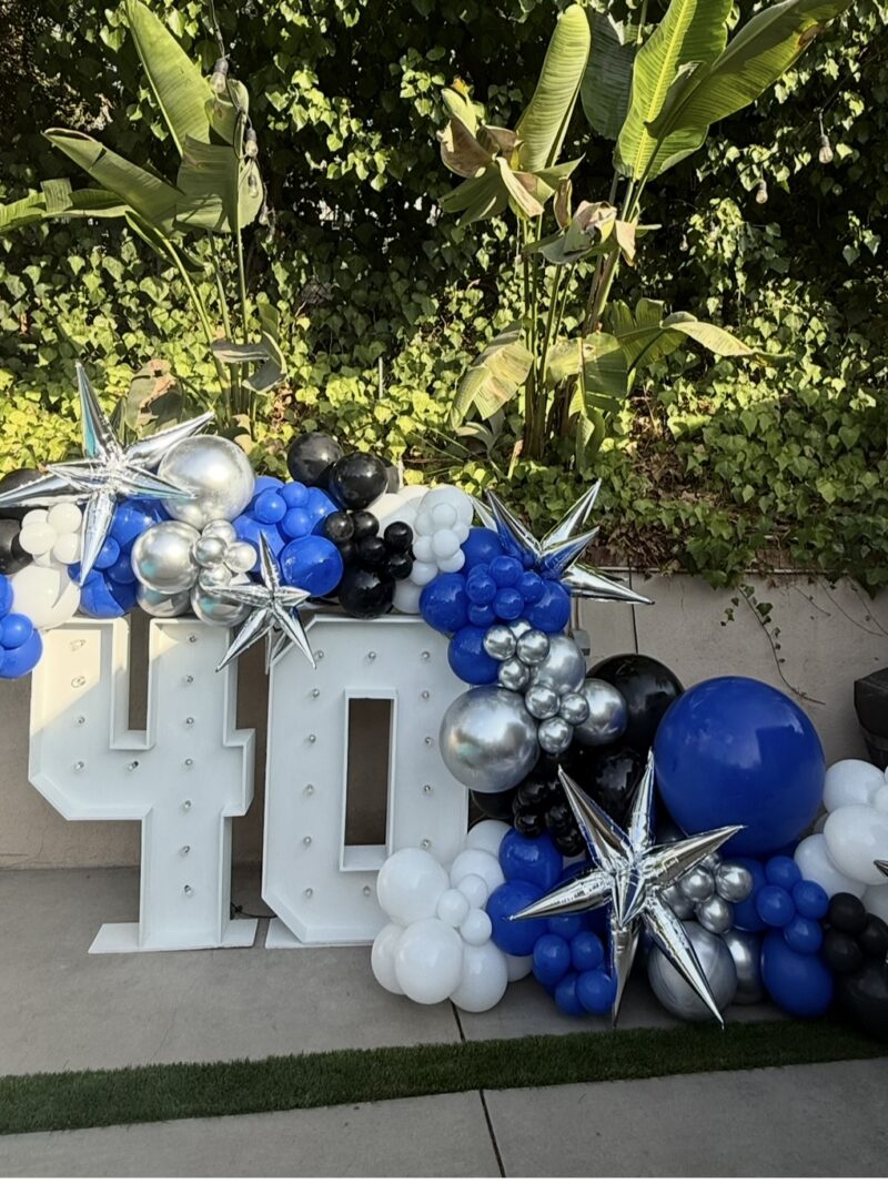 Balloon Garland with Marquee Numbers*